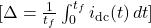 [\Delta = \frac{1}{t_f} \int_0^{t_f} i_{\text{dc}}(t) \, dt]