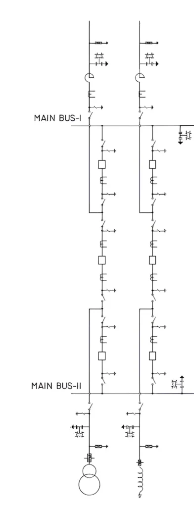 One & half breaker busbar scheme