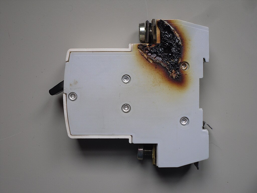 burnt circuit breaker Burnt breaker
