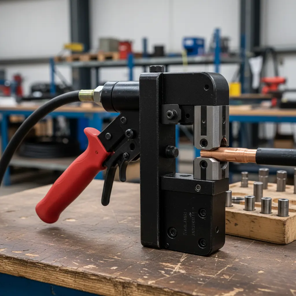 Crimping tool for compression cable joint