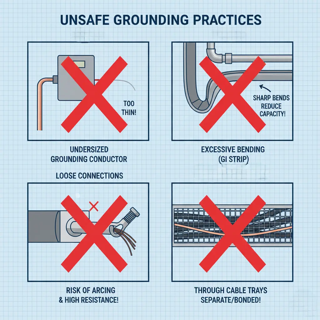 Dont's of Grounding electrode conductor