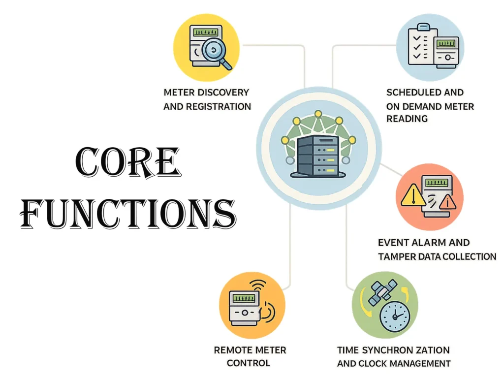 Core functions of the head end system