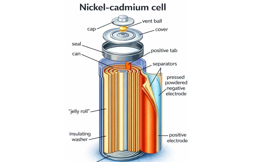 Nickel Cadmium construction Nickel Cadmium Battery construction