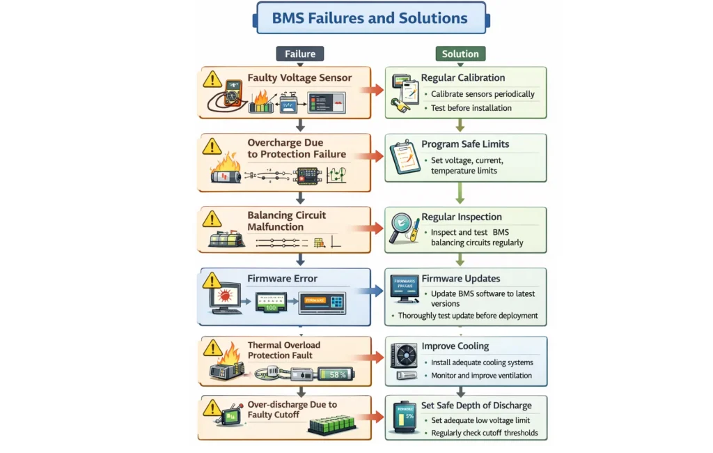 common failure and solutions of battery management system
