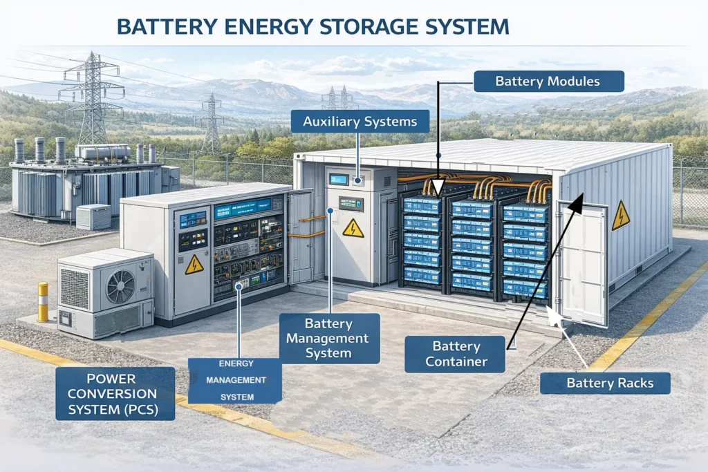major components of battery energy storage system