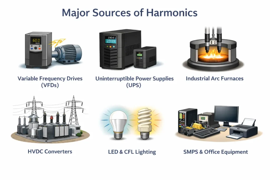major sources of harmonics