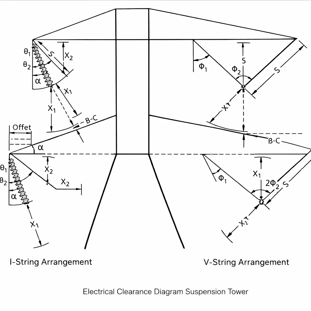 Cross arm suspension tower