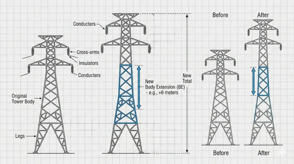 tower extension body
